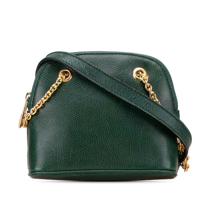 Celine Leather Dome Crossbody Green Leather Good condition - Front View