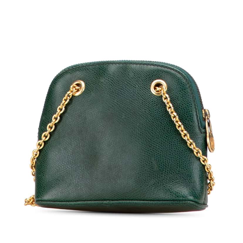 Celine Leather Dome Crossbody Green Leather Good condition - Back View