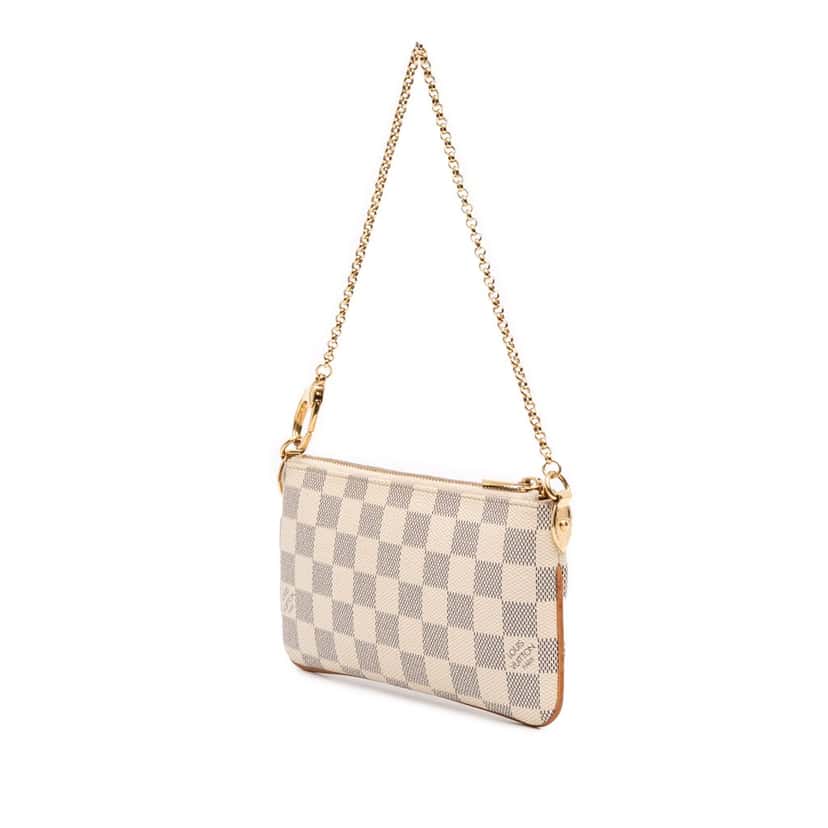 Louis Vuitton Damier Azur Pochette Milla MM White Canvas Good condition - Back View
