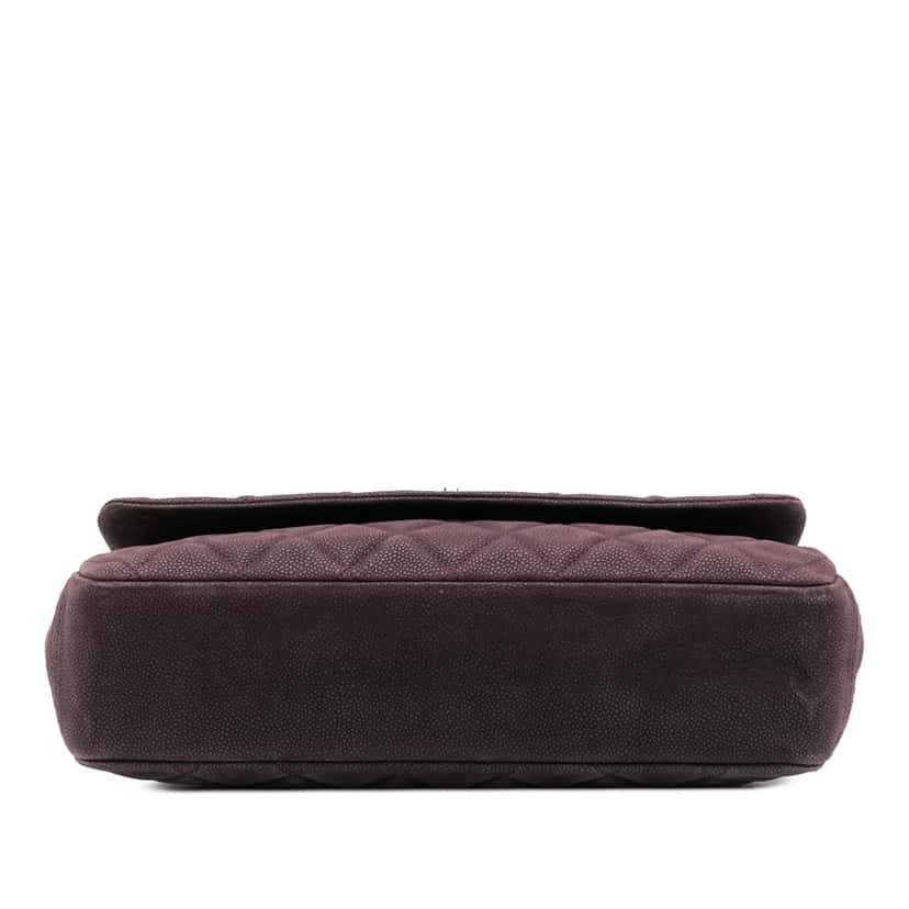 Chanel Quilted Iridescent Caviar Lady Pearly Flap Purple Leather Good condition - Inside View