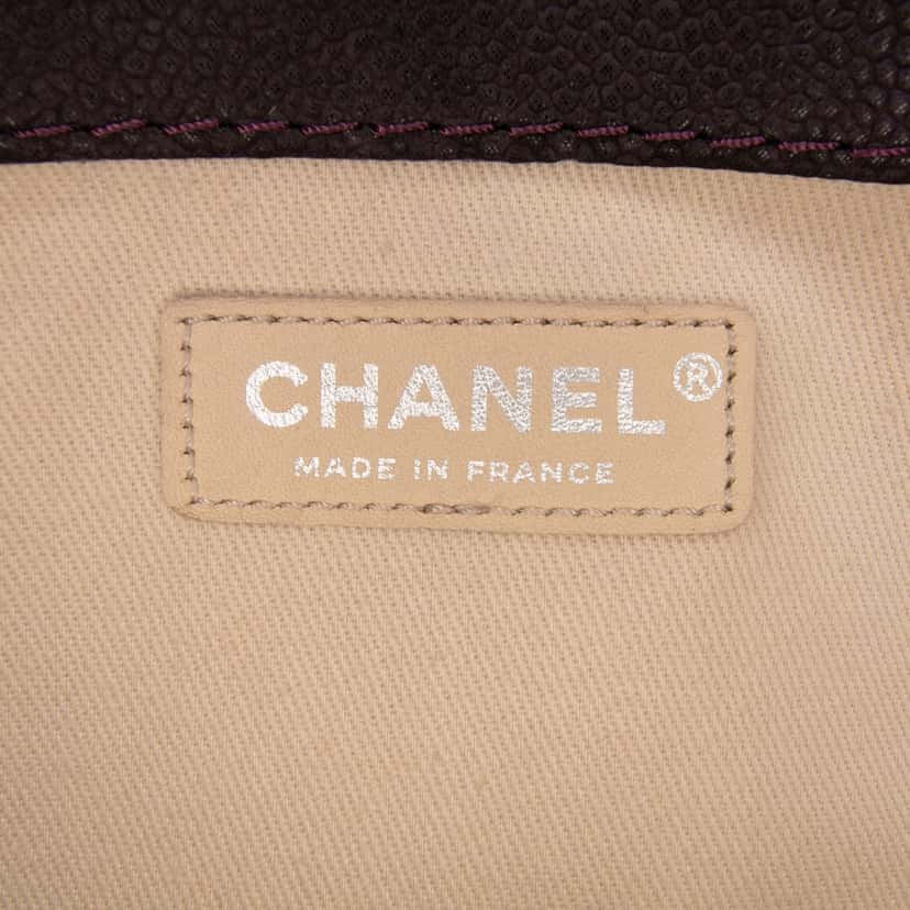 Chanel Quilted Iridescent Caviar Lady Pearly Flap Purple Leather Good condition - Box View