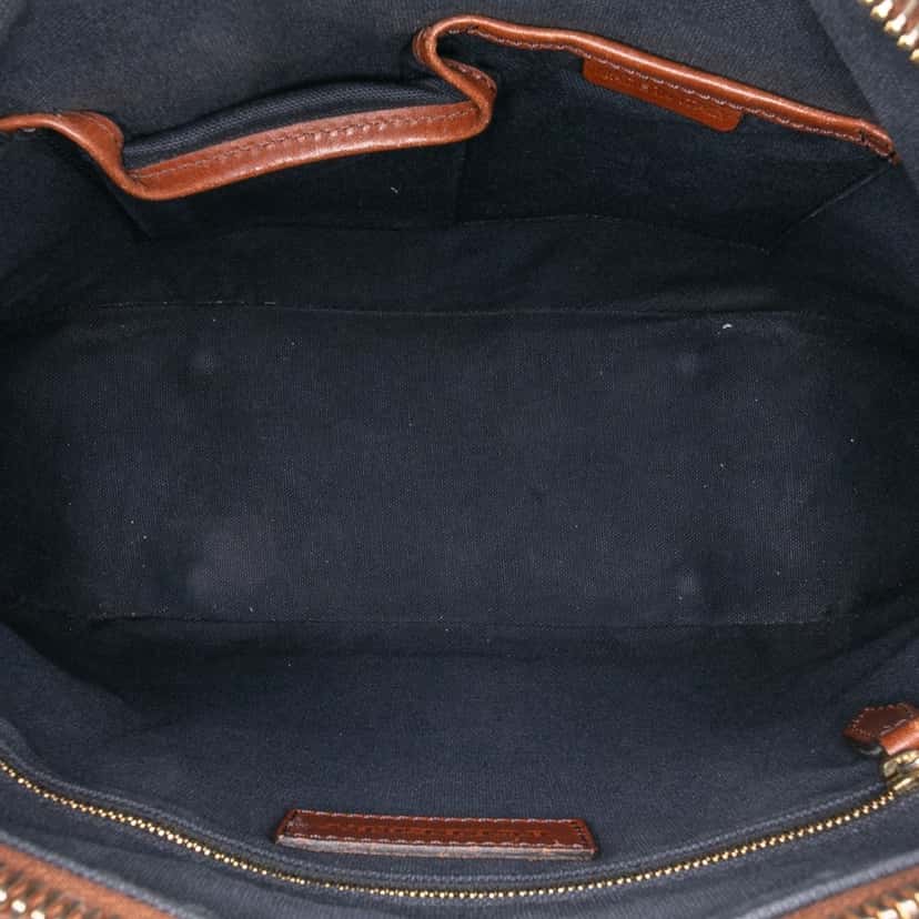 Burberry Small Leather Trimmed House Check Canvas Bridle Orchard Satchel Brown Canvas Good condition - Model View