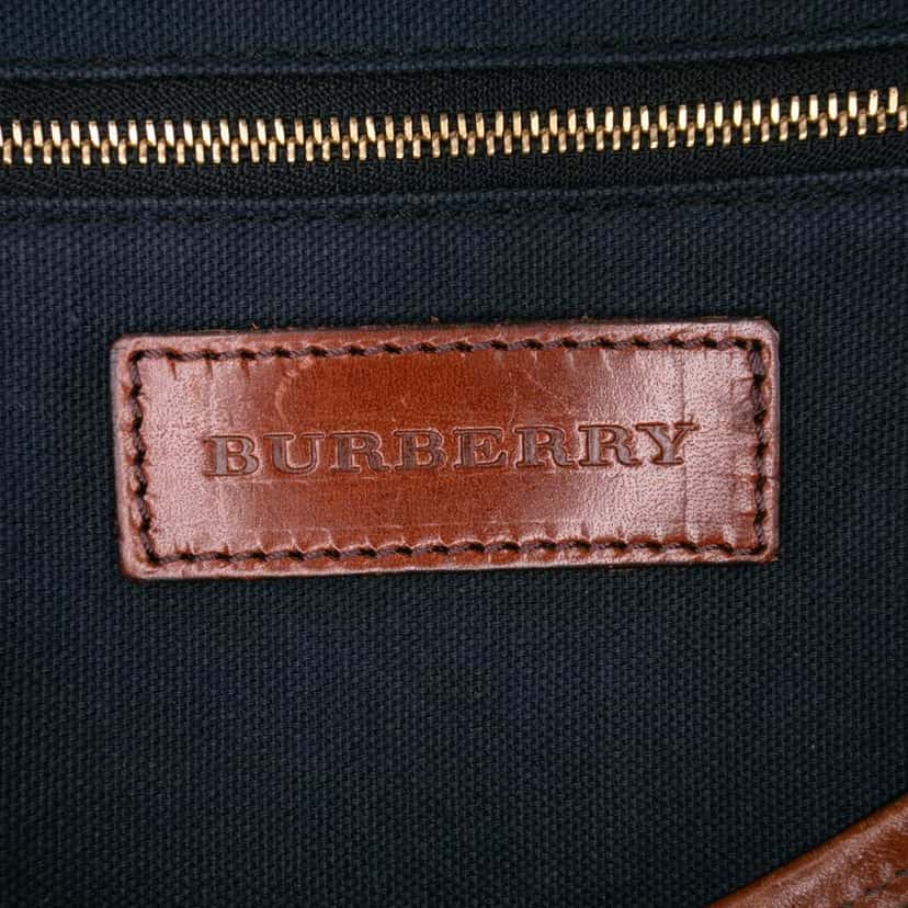 Burberry Small Leather Trimmed House Check Canvas Bridle Orchard Satchel Brown Canvas Good condition - Box View