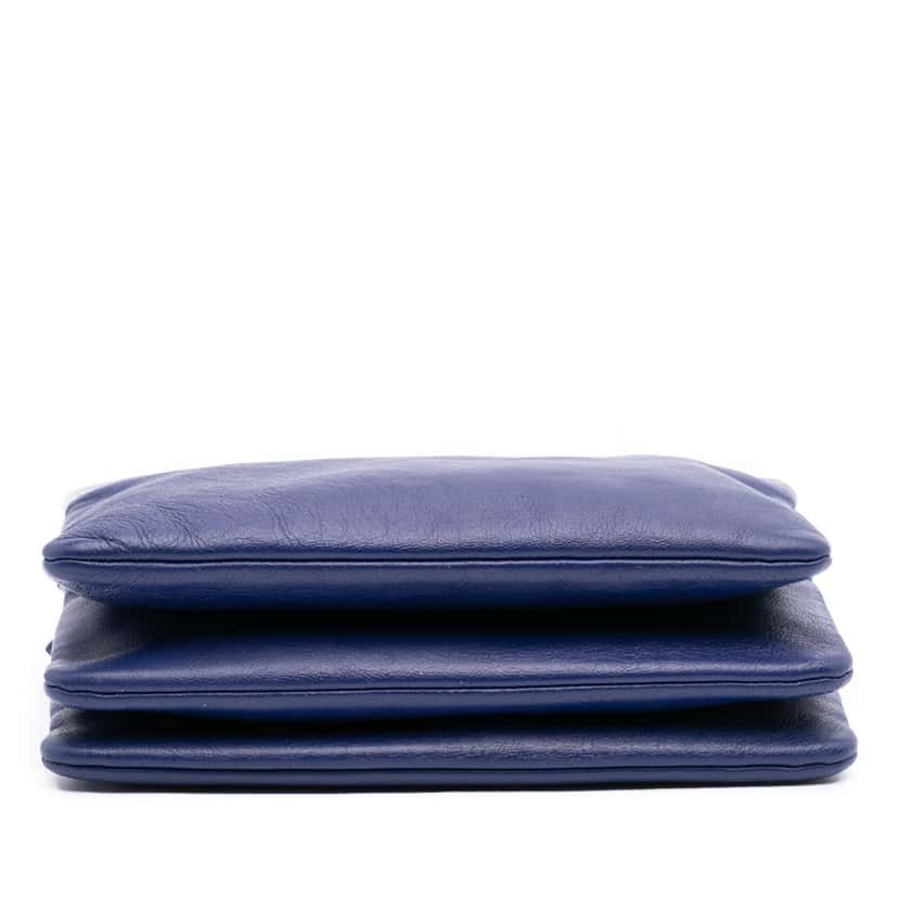 Celine Small Lambskin Trio Crossbody Blue Leather Good condition - Inside View