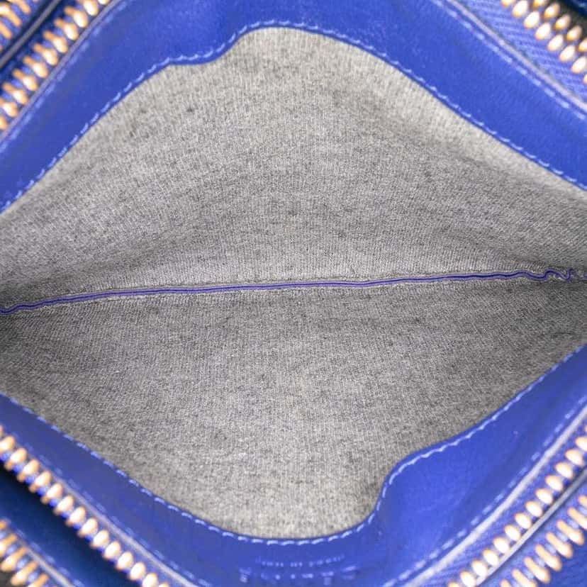 Celine Small Lambskin Trio Crossbody Blue Leather Good condition - Model View