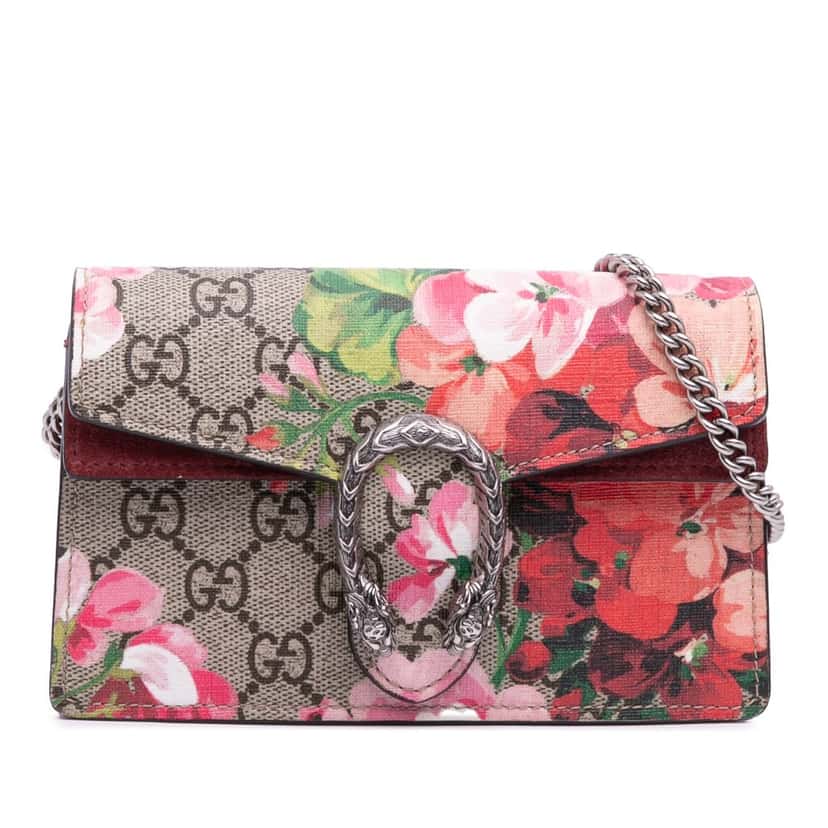 Gucci Mini GG Supreme Blooms Dionysus Crossbody Brown Canvas Good condition - Front View