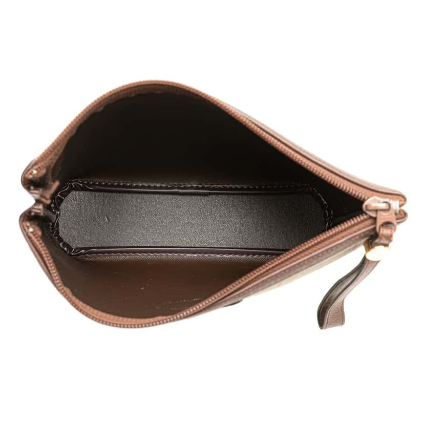 Burberry Vintage Check Canvas Wristlet Clutch Brown Canvas Good condition - Model View