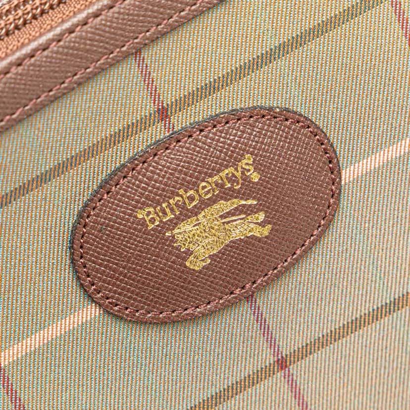 Burberry Vintage Check Canvas Wristlet Clutch Brown Canvas Good condition - Box View