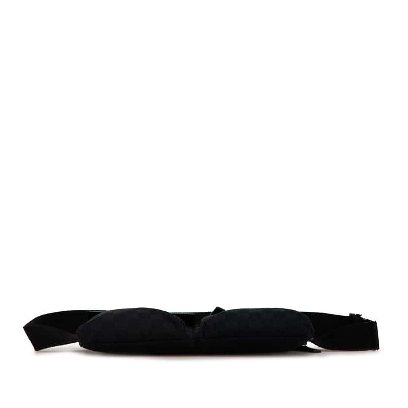 Gucci GG Canvas Double Pocket Belt Bag Black Canvas Good condition - Model View