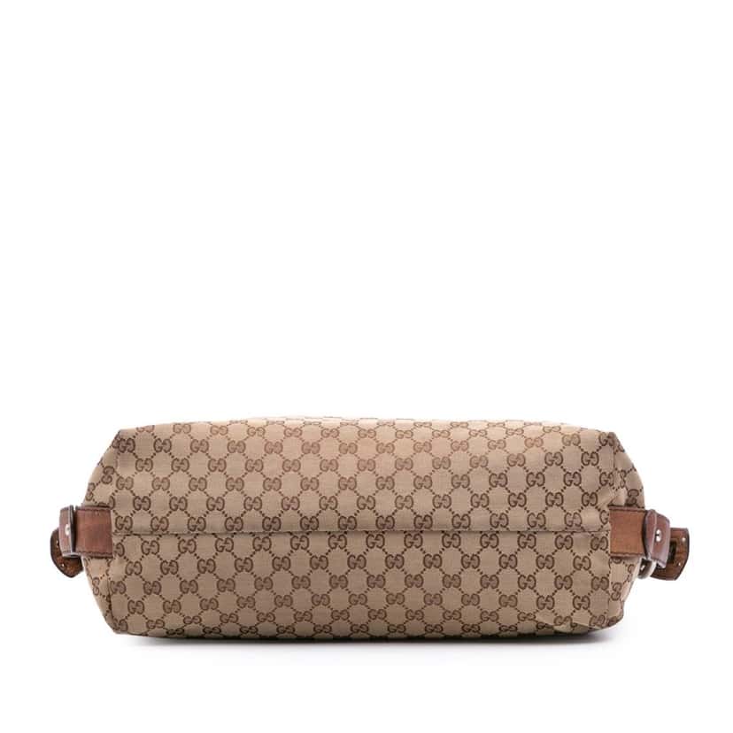Gucci Medium GG Canvas Bamboo Bar Tote Brown Canvas Good condition - Inside View