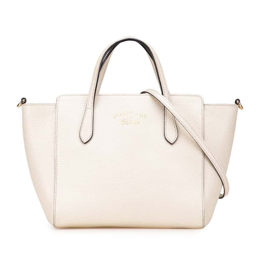 Gucci Mini Leather Swing Satchel White Leather Good condition - Front View