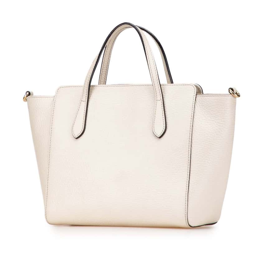 Gucci Mini Leather Swing Satchel White Leather Good condition - Back View