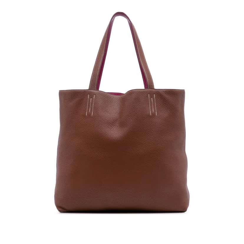 Hermès Clemence Double Sens 36 Brown Leather Good condition - Front View