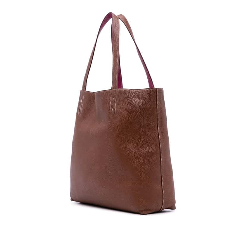 Hermès Clemence Double Sens 36 Brown Leather Good condition - Back View