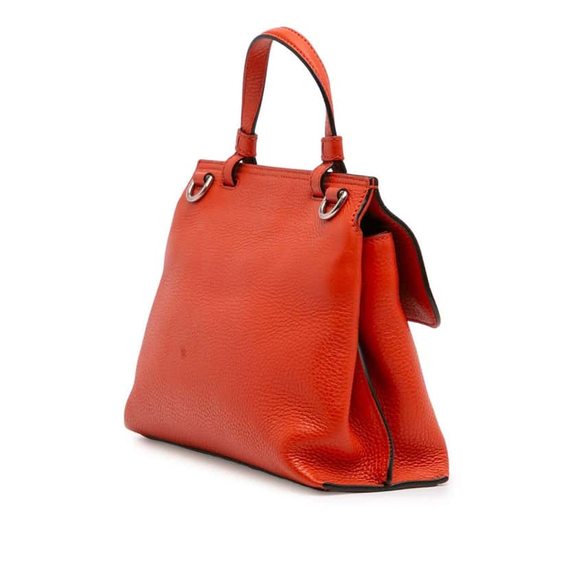 Gucci Small Leather Bamboo Daily Satchel Orange Leather Good condition - Back View