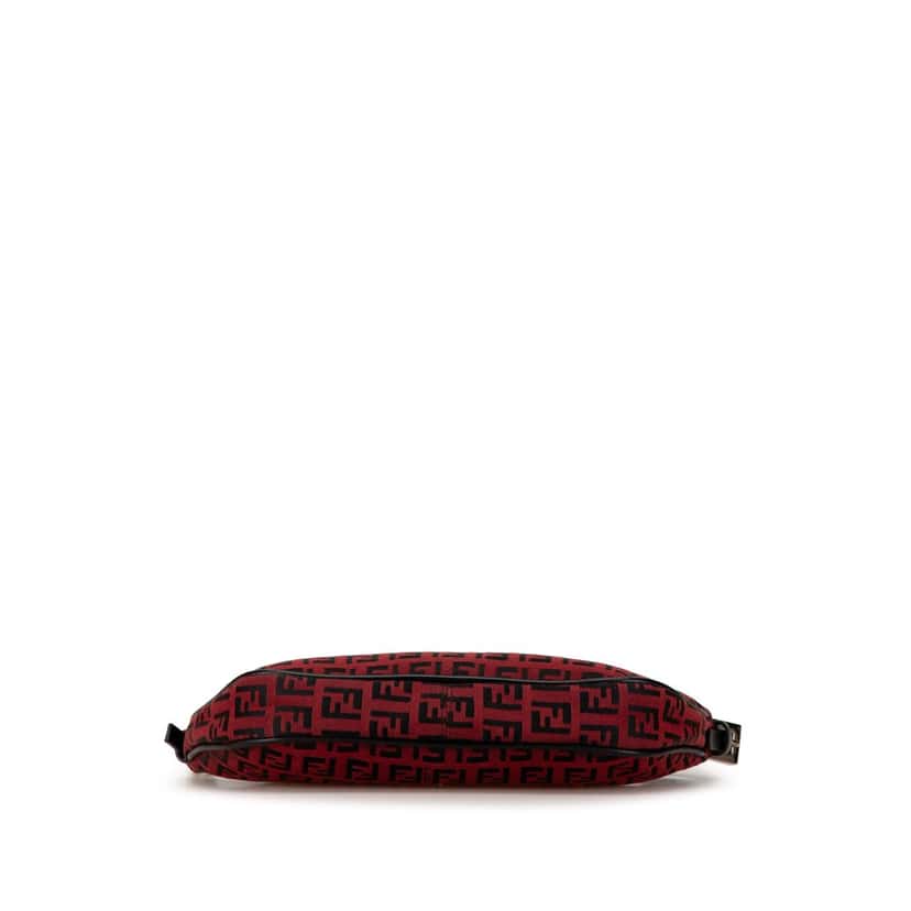 Fendi Zucchino Canvas Shoulder Bag Red Canvas Good condition - Inside View