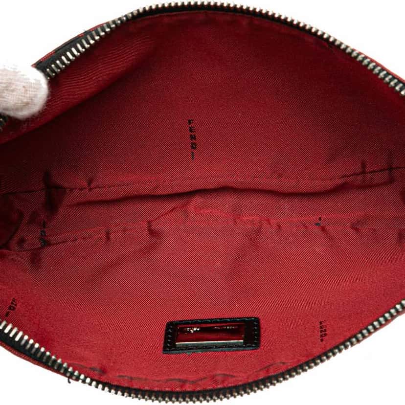 Fendi Zucchino Canvas Shoulder Bag Red Canvas Good condition - Model View