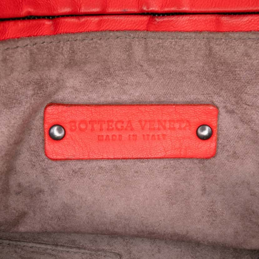 Bottega Veneta Nappa Intrecciato Nodini Crossbody Red Leather Fair condition - Box View