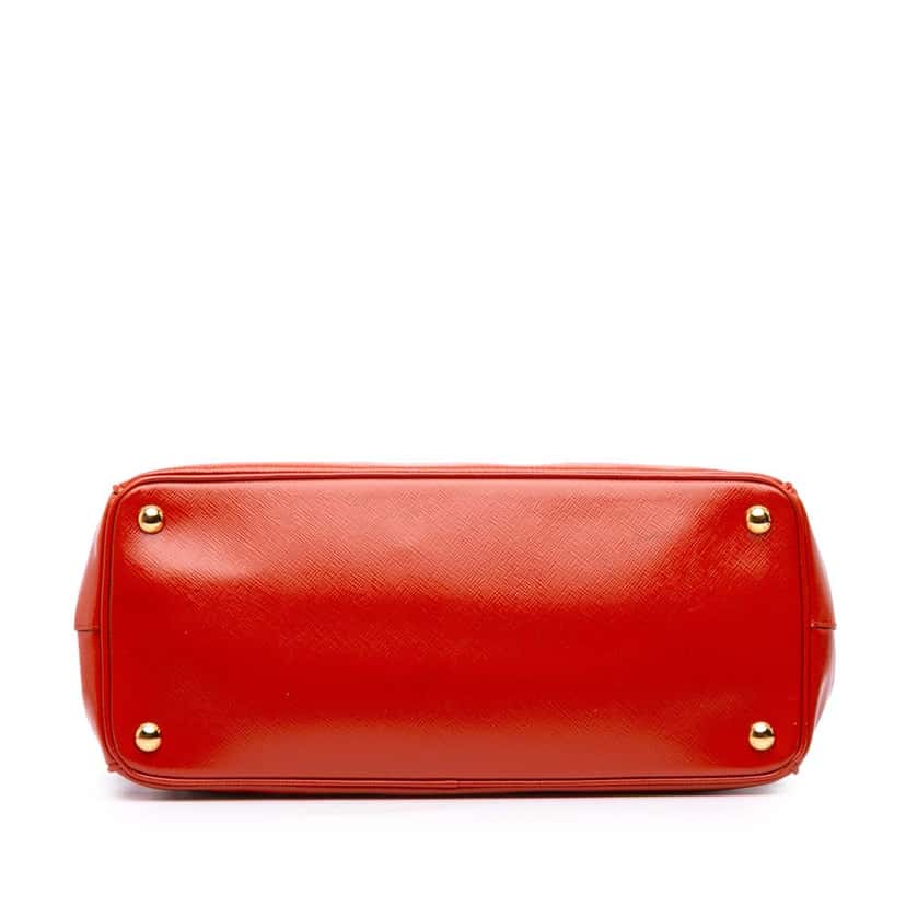Prada Medium Saffiano Vernice Galleria Double Zip Satchel Red Leather Very good condition - Inside View
