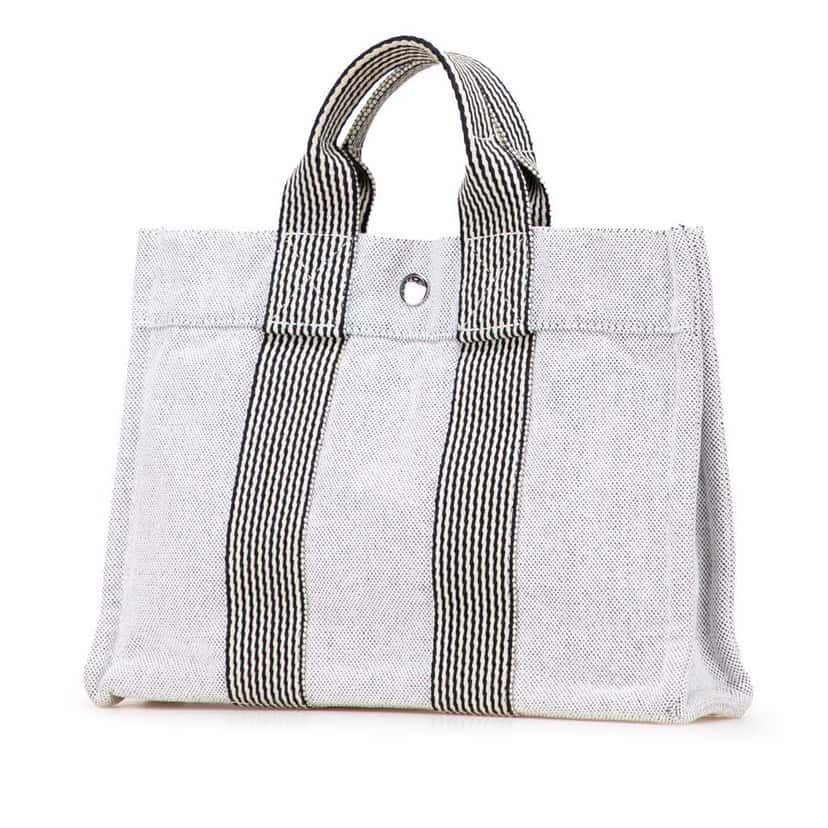 Hermès Canvas Fourre Tout PM Grey Canvas Good condition - Back View