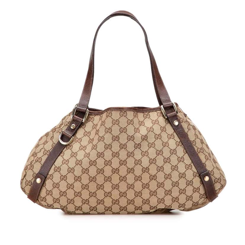 Gucci Medium GG Canvas Abbey D Ring Tote Brown Canvas Good condition - Front View