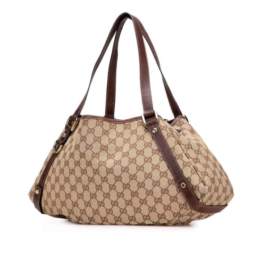 Gucci Medium GG Canvas Abbey D Ring Tote Brown Canvas Good condition - Back View