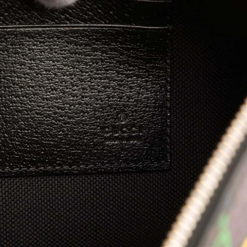 Gucci GG Supreme Psychedelic Zip Clutch Black Canvas Good condition - Box View