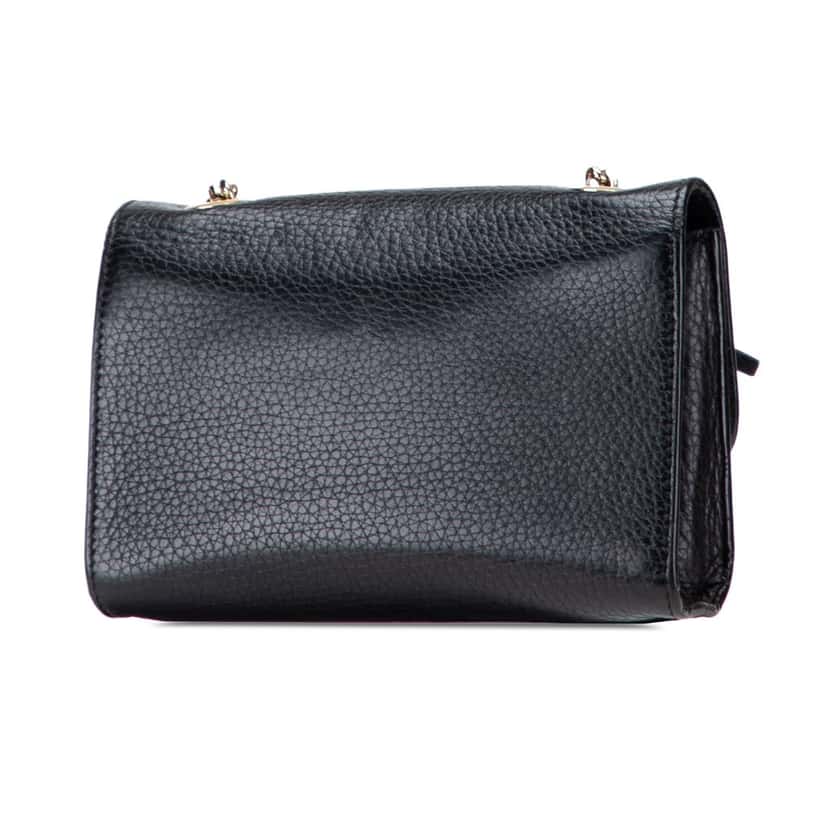 Gucci Small Leather Miss Bamboo Crossbody Black Leather Good condition - Back View