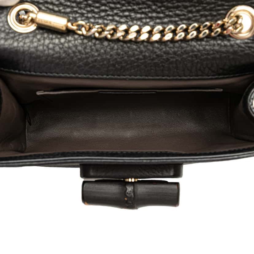 Gucci Small Leather Miss Bamboo Crossbody Black Leather Good condition - Model View