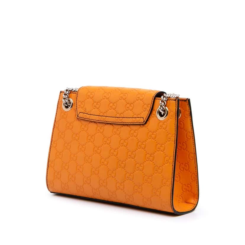 Gucci Small Guccissima Emily Shoulder Bag Orange Leather Good condition - Back View