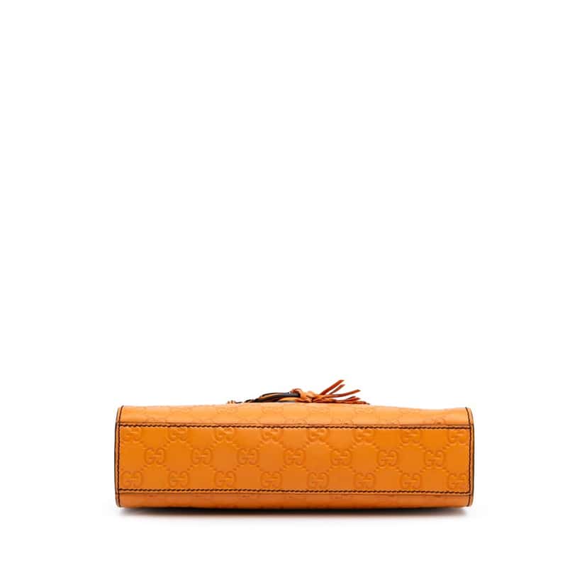 Gucci Small Guccissima Emily Shoulder Bag Orange Leather Good condition - Inside View