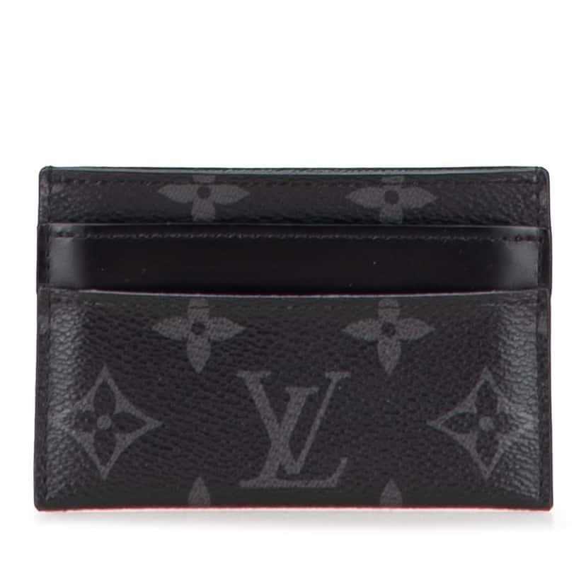 Louis Vuitton Monogram Eclipse Double Card Holder Black Canvas Good condition - Front View