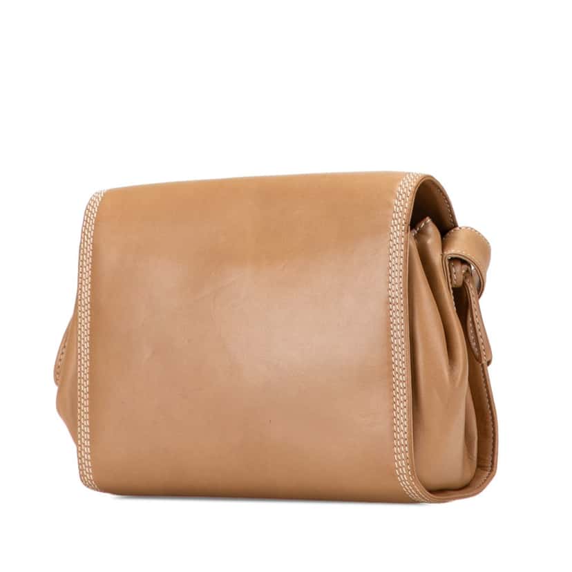 Loewe Anagram Leather Flap Crossbody Brown Leather Good condition - Back View