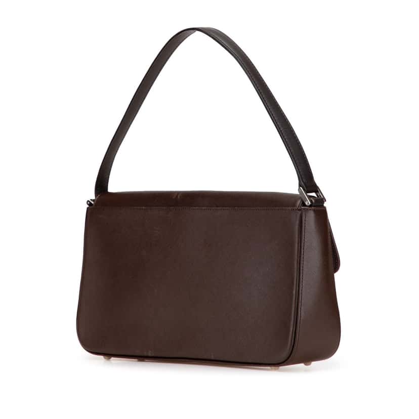 Burberry Leather Flap Shoulder Bag Brown Leather Good condition - Back View