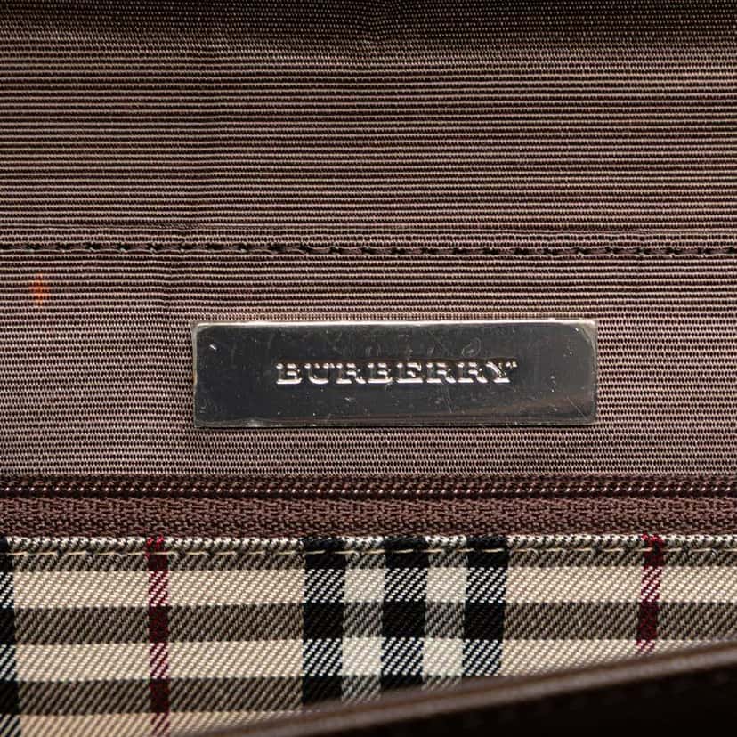 Burberry Leather Flap Shoulder Bag Brown Leather Good condition - Box View