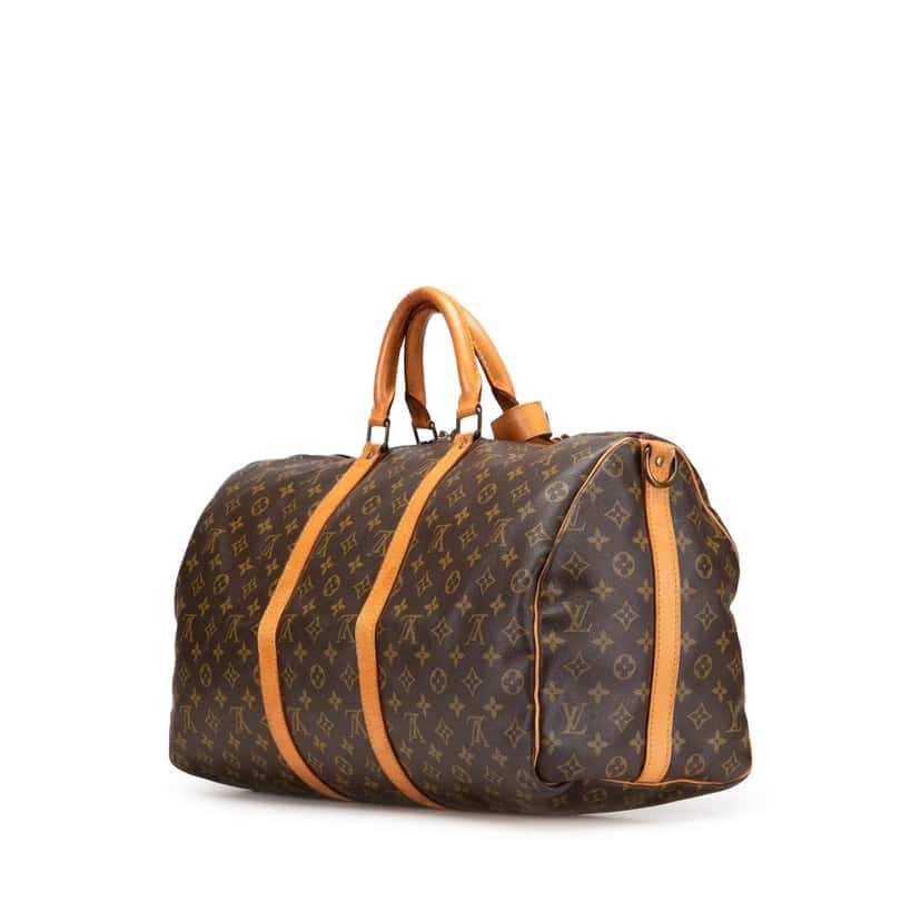 Louis Vuitton Monogram Keepall Bandouliere 50 Brown Canvas Good condition - Back View