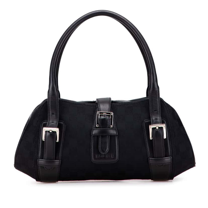 Loewe Anagram Canvas Senda Handbag Black Canvas Good condition - Front View