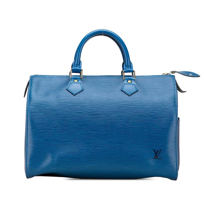 Louis Vuitton Epi Speedy 30 Blue Leather Good condition - Front View