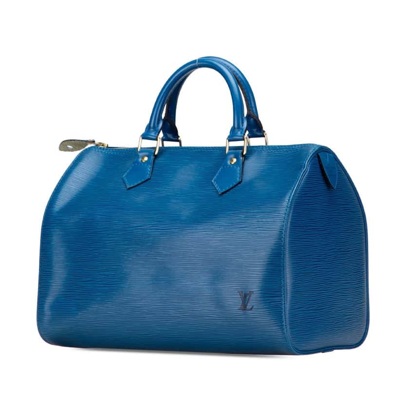 Louis Vuitton Epi Speedy 30 Blue Leather Good condition - Back View