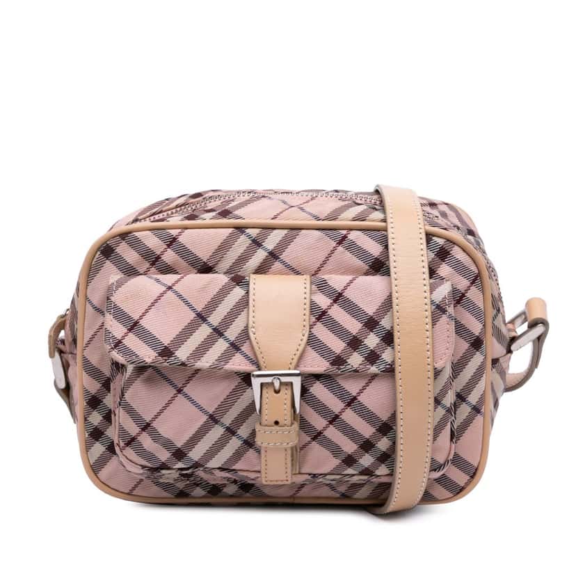 Burberry Nova Check Canvas Crossbody Pink Canvas Good condition - Front View