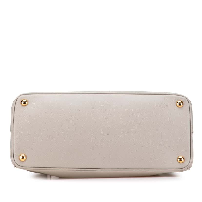 Prada Medium Saffiano Lux Galleria Double Zip Satchel Grey Leather Good condition - Inside View