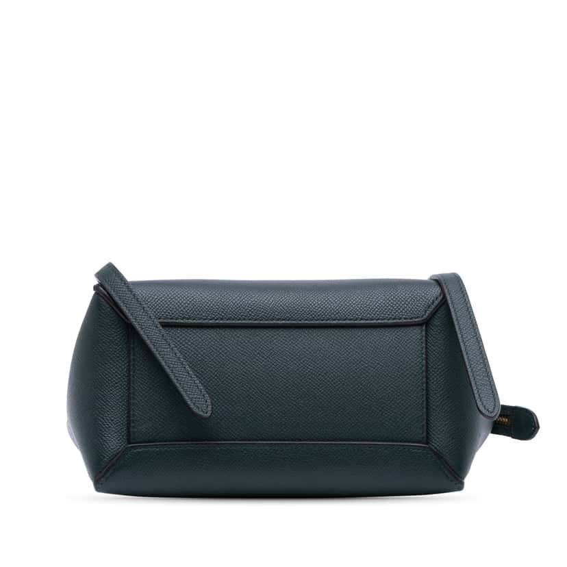 Celine Nano Grained Calfskin Belt Bag Green Leather Good condition - Inside View