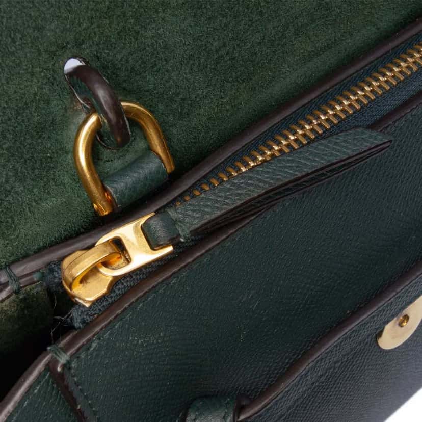 Celine Nano Grained Calfskin Belt Bag Green Leather Good condition - Box View