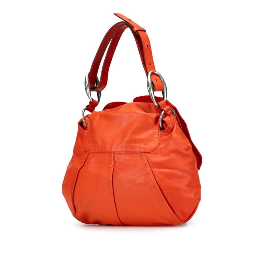 Yves Saint Laurent Leather Nadja Rose Petal Shoulder Bag Orange Leather Good condition - Back View