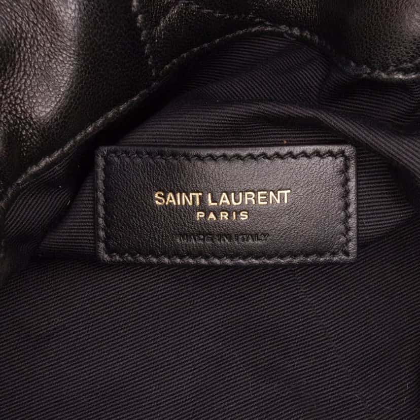 Saint Laurent Lambskin Le Maillon Hook Bucket Bag Black Leather Good condition - Box View