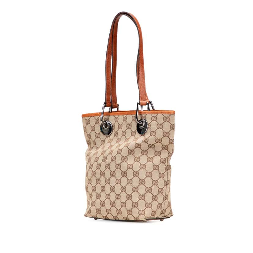 Gucci GG Canvas Eclipse Tote Brown Canvas Good condition - Back View
