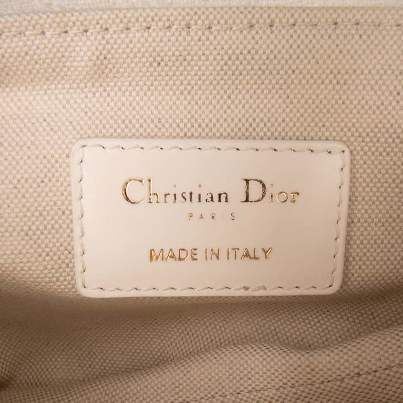 Dior Mini Oblique Canvas Saddle Bag White Canvas Good condition - Box View