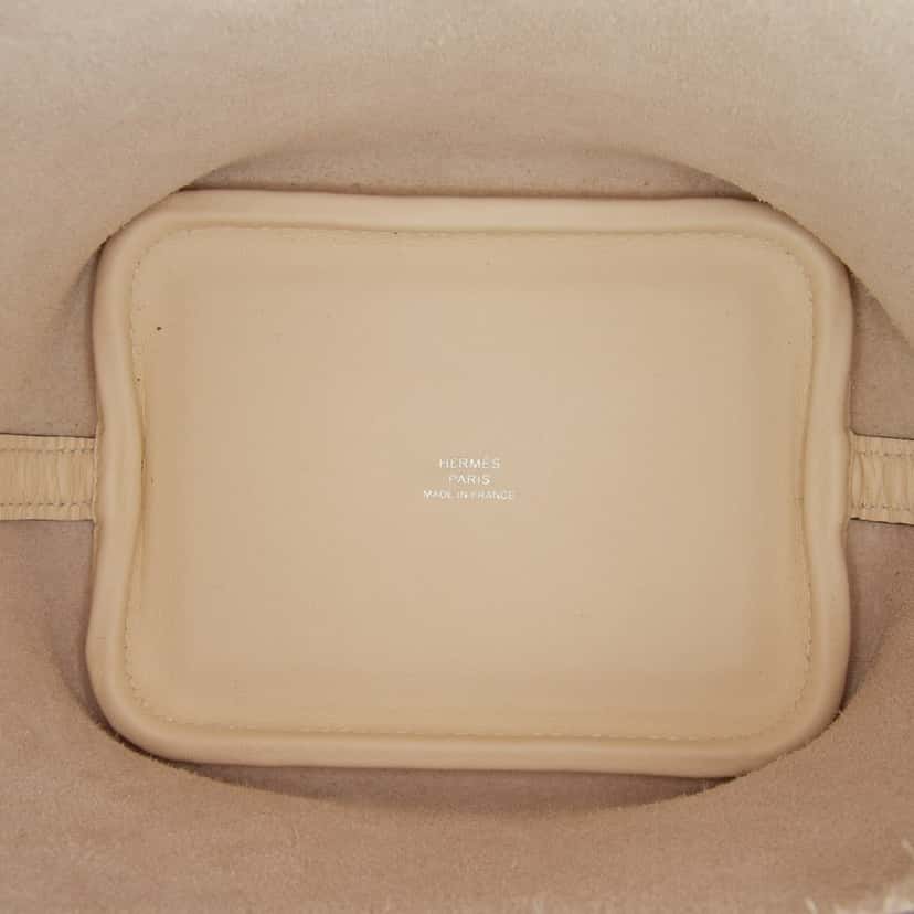 Hermès Micro Swift Lucky Daisy Picotin Lock 14 White Leather Good condition - Model View