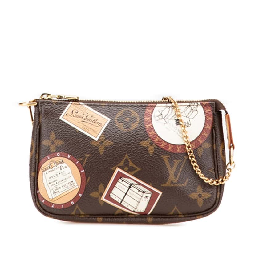 Louis Vuitton Monogram Patch Mini Pochette Accessoires Brown Canvas Very good condition - Front View