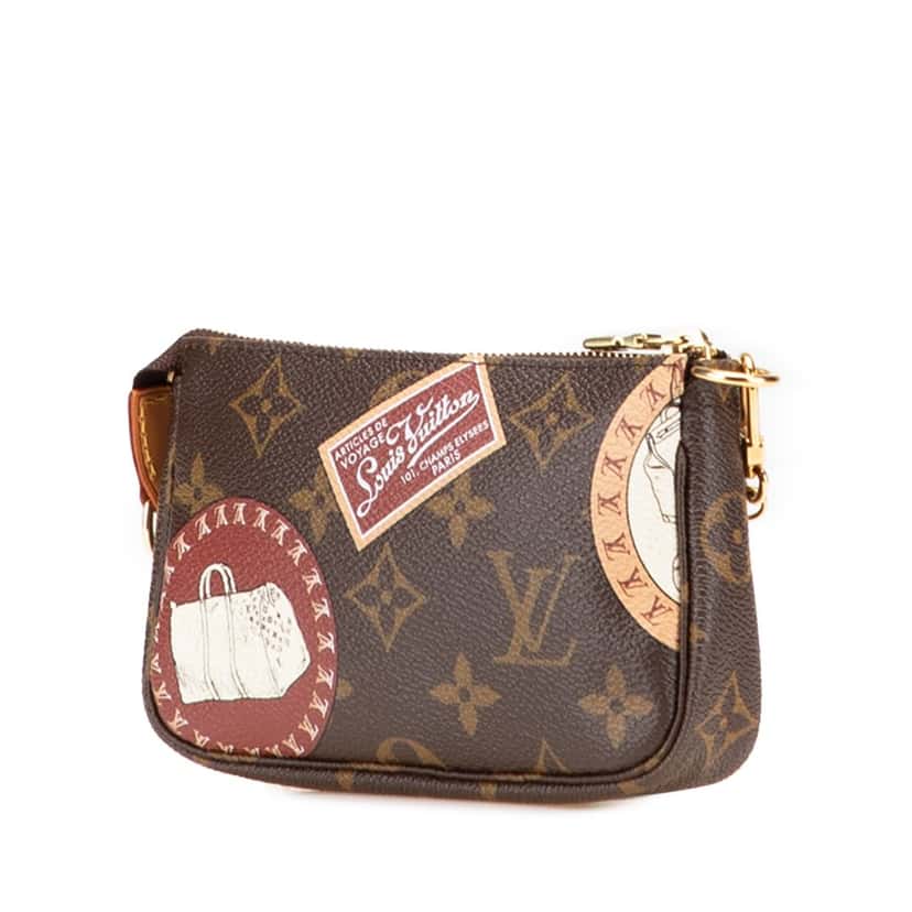 Louis Vuitton Monogram Patch Mini Pochette Accessoires Brown Canvas Very good condition - Back View